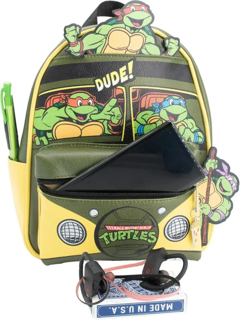 Teenage Mutant Ninja Turtles Mini Backpack Purse - Adjustable Faux Leather Bag